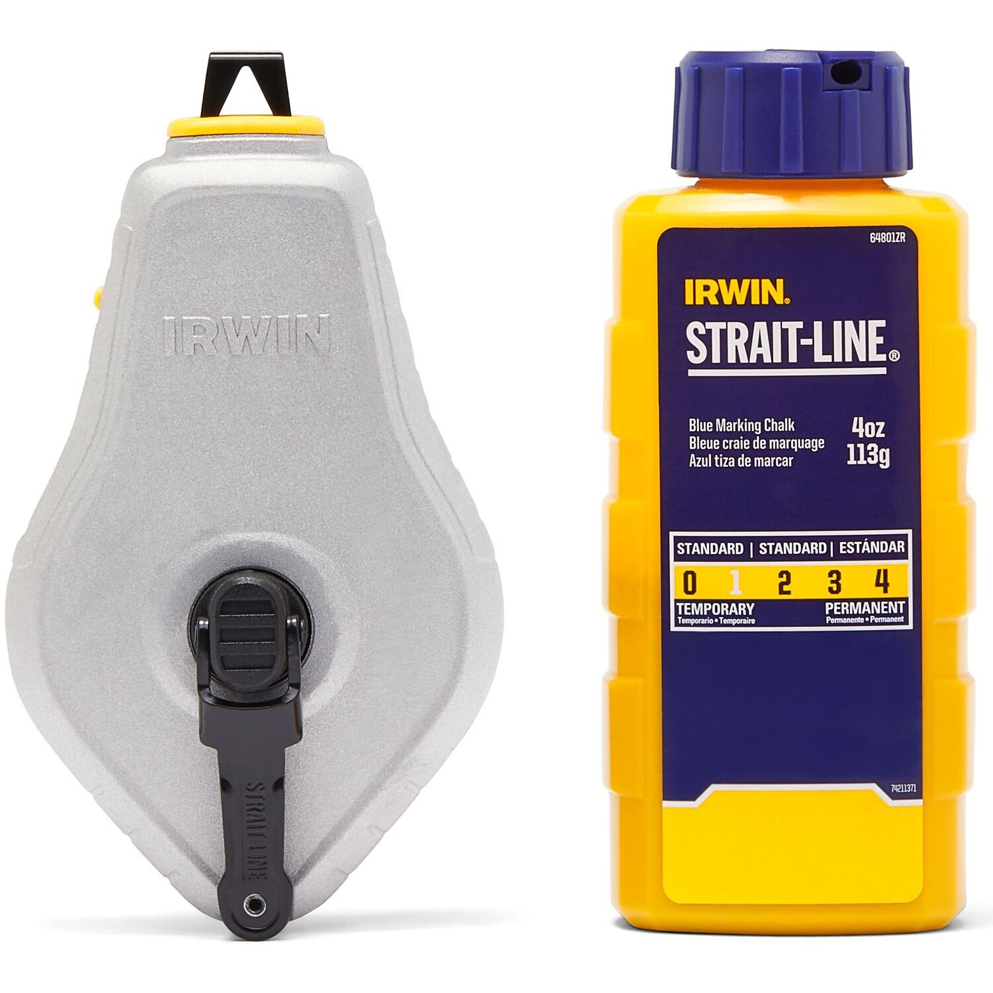 Irwin Strait-Line Chalk Line - Classic Reel, Blue, 100ft., Aluminum Housing, Model# IWHT48441BC